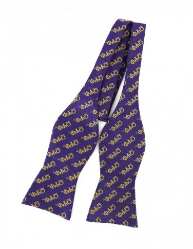 OMEGA PSI PHI FRATERNITY PURPLE  GOLD SILK BOW TIE ( SELF TIE)