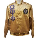 OMEGA PSI PHI FRATERNITY GOLD SATIN VARSITY JACKET  MEDIUM TO 6XL