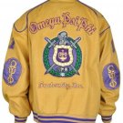 OMEGA PSI PHI FRATERNITY OLD SCHOOL VARSITY JACKET GOLD MEDIUM TO 6XL