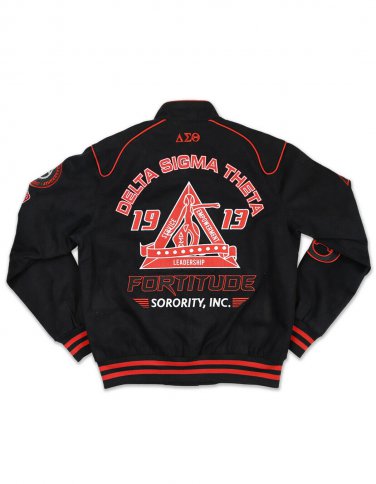 Delta Sigma Theta Sorority Race Jacket Black Delta Diva Fortitude Race Jacket