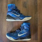 NIKE KOBE IX ELITE "LEGACY" BRAVE BLUE-METALLIC SILVER-BLUE SZ 10 PRE OWNED