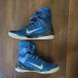 NIKE KOBE IX ELITE "LEGACY" BRAVE BLUE-METALLIC SILVER-BLUE SZ 10 PRE OWNED