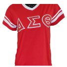 DELTA SIGMA THETA SORORITY V-NECK T-SHIRT DELTA SIGMA THETA V-NECK RINGER TEE