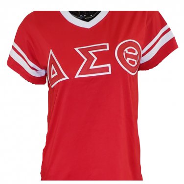 DELTA SIGMA THETA SORORITY V-NECK T-SHIRT DELTA SIGMA THETA V-NECK RINGER TEE