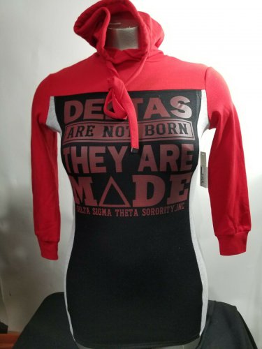 Delta Sigma Theta Sweatshirt w/ Leather Sleeves Kleding Dameskleding Hoodies & Sweatshirts Sweatshirts 