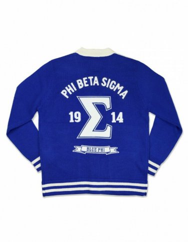 PHI BETA SIGMA FRATERNITY CARDIGAN SWEATER  WOOL HEAVY WEIGHT GOMAB SWEATER 1914