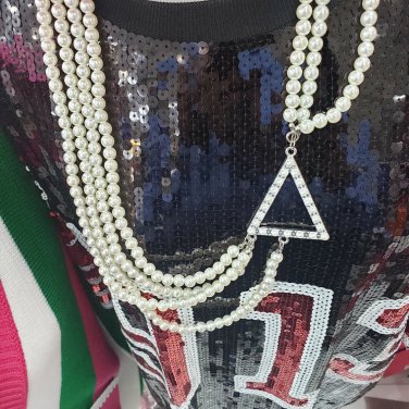 Delta Sigma Theta Sorority Pearl Necklace Divine 9 Sorority Necklace  20INCH