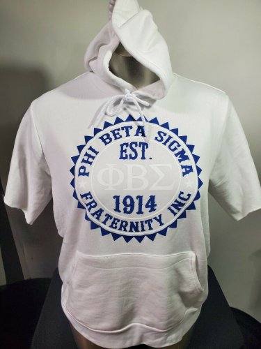 Phi Beta Sigma Fraternity Short Sleeve Hoodie Phi Beta Sigma Work Out Hoodie