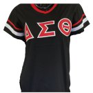 DELTA SIGMA THETA SORORITY V-NECK T-SHIRT DELTA SIGMA THETA BLACK V-NECK TEE