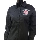 DELTA SIGMA THETA SORORITY DRESS SHIRT BLACK LONG SLEEVE BUTTON DOWN TOP