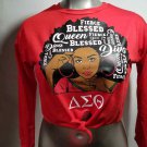 DELTA SIGMA THETA SORORITY RED BLOUSE T-SHIRT DELTA DIVA BLESSED FIERCE TEE