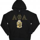 ALPHA PHI ALPHA  FRATERNITY PULLOVER HOODIE ALL BLACK ALPHA MANLEY DEEDS HOODIE