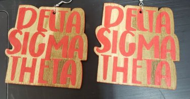 Delta Sigma Theta Sorority wooden style Earrings 1913 #4
