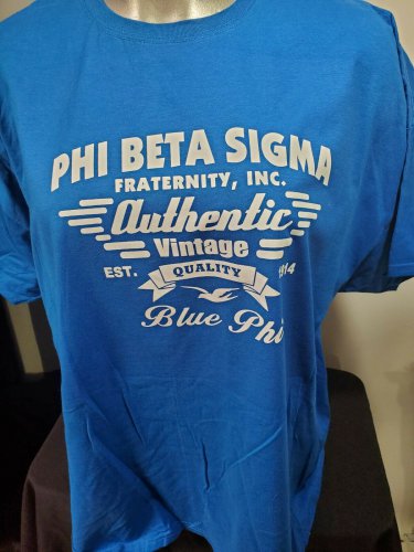 PHI BETA SIGMA FRATERNITY T-SHIRT Phi Beta Sigma Blue T-Shirt Blue Crew Neck 4XL