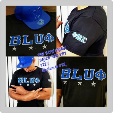 PHI BETA SIGMA FRATERNITY BLACK SHORT SLEEVE T-SHIRT BLUE &Icirc;&brvbar; SHORT SLEEVE T-SHIRT