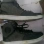 Mens Black Gray High Top Dress Sneakers D.Seek Twill Pattern High Top Shoes