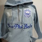 ZETA PHI BETA SORORITY DENIM JEAN HOODIE JACKET ZETA PHI BETA DENIM JACKET