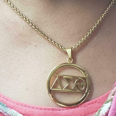 Delta Sigma Theta Gold Plated Chain Necklace Divine 9 Sorority Necklace