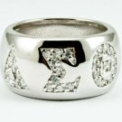 DELTA SIGMA THETA SORORITY Sterling Silver Ring with Simulated Diamonds, NEW!***