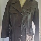 RAFFAELO BROWN LEATHER JACKET QUATER LENGTH GINUINE LEATHER TRENCH COAT 42