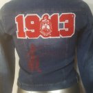 DELTA SIGMA THETA DENIM JEAN TOP DELTA SIGMA THETA DENIM JEAN LONG SLEEVE TOP
