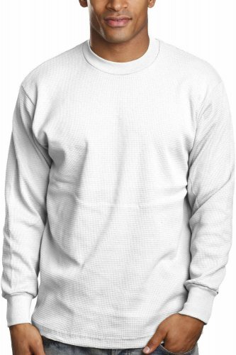 WHITE LONG SLEEVE HEAVY WEIGHT THERMAL T SHIRT PRO5  SINGLE THERMAL XL