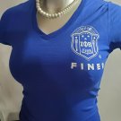 ZETA PHI BETA SORORITY V-NECK T-SHIRT BLUE FINER ZETA PHI BETA V-NECK