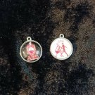 DELTA DIVA SORORITY SILVER PLATED NECK LACE CHARMS 2PC SET