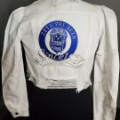 Zeta Phi Beta White Sorority Distressed Denim Jean Jacket 1920