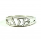 Delta Sigma Theta SORORITY Sterling Silver Ring with Simulated Diamonds NEW!***
