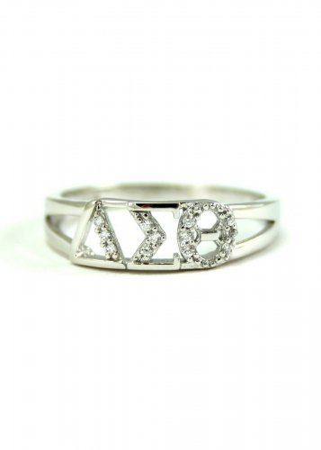 Delta Sigma Theta SORORITY Sterling Silver Ring with Simulated Diamonds NEW!***