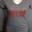 DELTA SIGMA THETA SORORITY V-NECK T-SHIRT MY DAUGHTER IS A DELTA V-NECK SHIRT