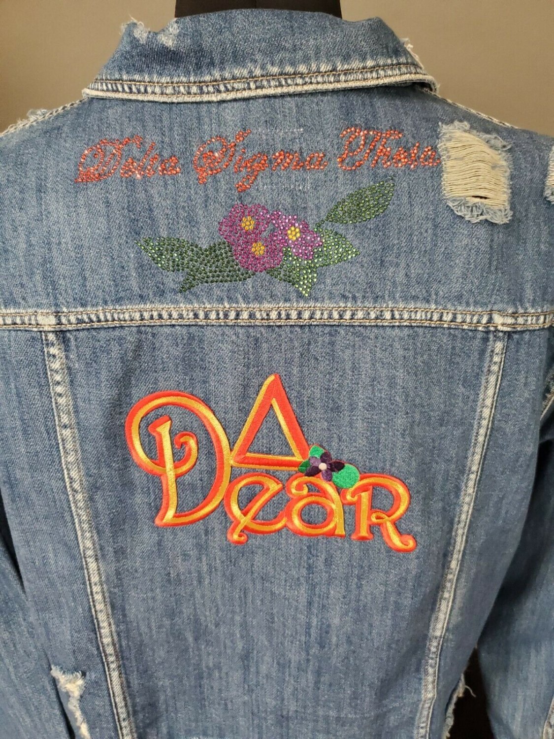 DELTA SIGMA THETA SORORITY DENIM JEAN JACKET DELTA DEAR CROP DENIM