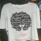 DELTA SIGMA THETA SORORITY T-SHIRT WHITE DELTA DIVA  AFRO CENTRIC CROP T-SHIRT