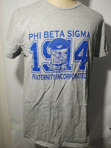 PHI BETA SIGMA FRATERNITY SHORT SLEEVE T- Shirt GRAY PRE-OWNED LARGE