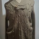 Men's Brown Cable Long Sleeve Sweater size LARGE PRE-OWNED CONDITION