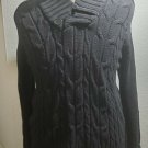Men's Black Cable Long Sleeve Sweater size LARGE PRE-OWNED CONDITION