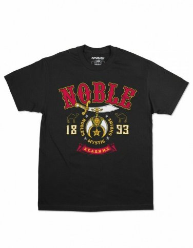 Noble Mystic Shrine Short sleeve shirt Mason Masonic Black Short Tee AEAONMS MD