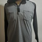 Men's Black White Light weight Long Sleeve Hoodie LARGE