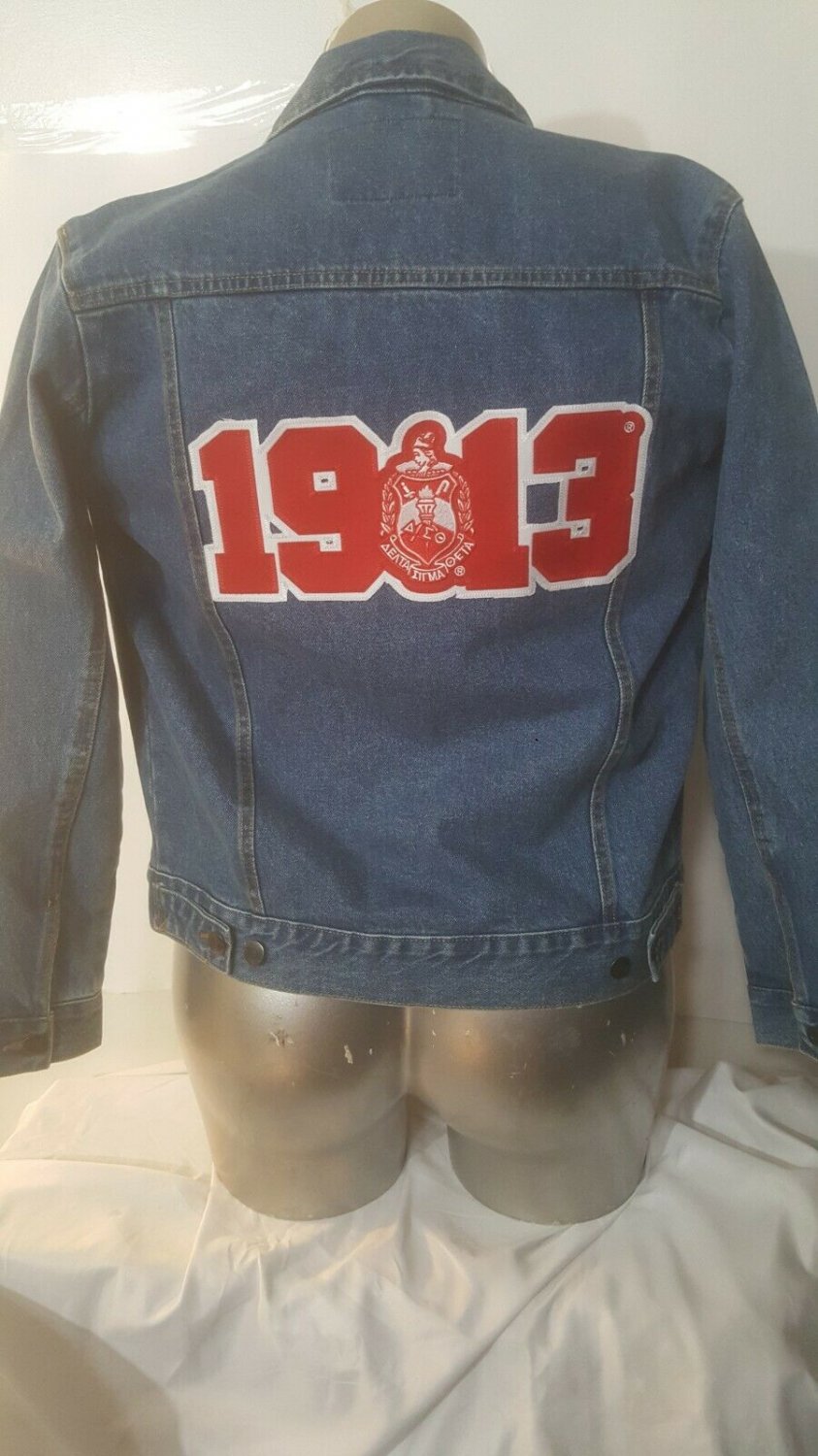 DELTA SIGMA THETA SORORITY DENIM JEAN JACKET DELTA DIVA DISTRESSED