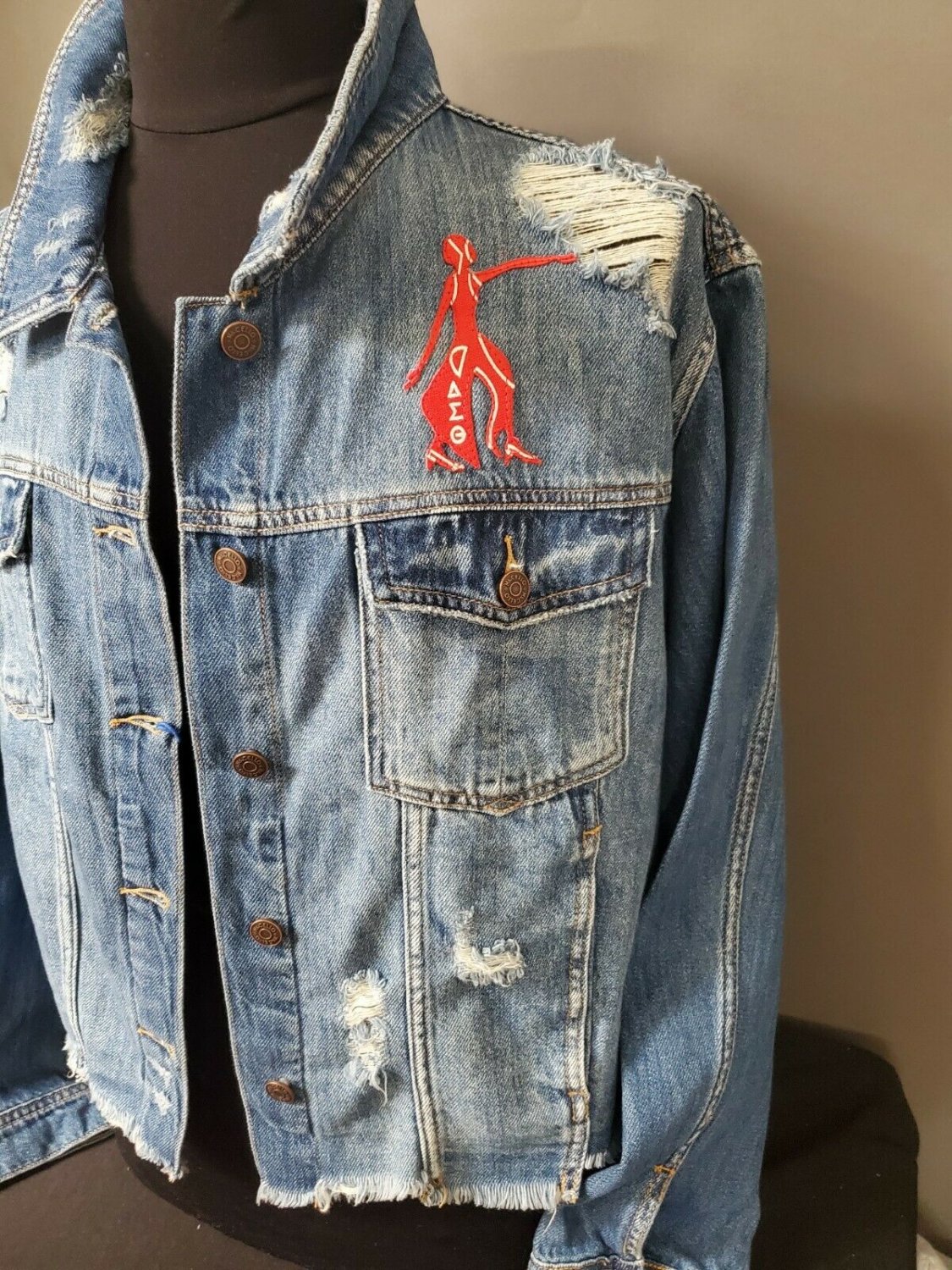 DELTA SIGMA THETA SORORITY DENIM JEAN JACKET DELTA DIVA CROP DENIM
