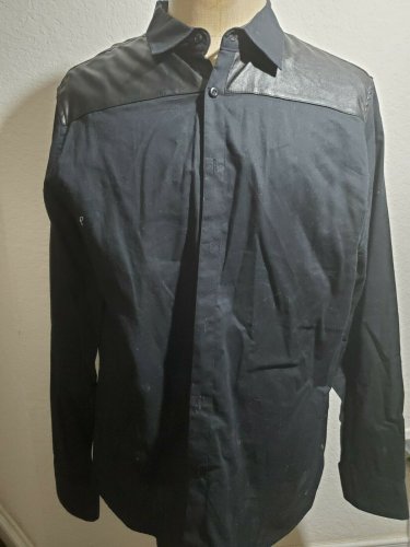 Men's Black Long Sleeve button up Shirt PRE-OWNED LARGE