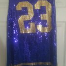 Women's Blue Sequin Dress Sequin Evening top Disco Dress 23 Numbered Dress