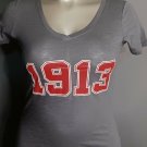 DELTA SIGMA THETA SORORITY V-NECK T-SHIRT DARK GRAY DELTA SIGMA THETA V-NECK