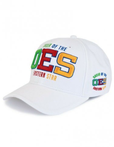ORDER OF the EASTERN STAR  WHITE BASEBALL HAT O.E.S. CAP HAT
