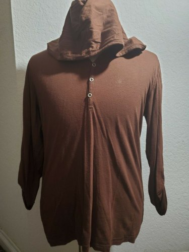 Men's Brown Light weight Long Sleeve Hoodie LARGE
