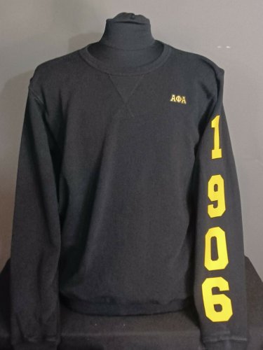 ALPHA PHI ALPHA FRATERNITY SWEAT SHIRT 1906 BLACK SWEAT SHIRT MANLEY DEED