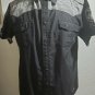 Live Mechanics Black White Short Sleeve Button up Shirt PRE-OWNED LARGE