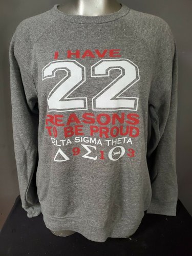 Delta Sigma Theta Sorority Charcoal Gray neck sweatshirt Delta Diva 22 Reason