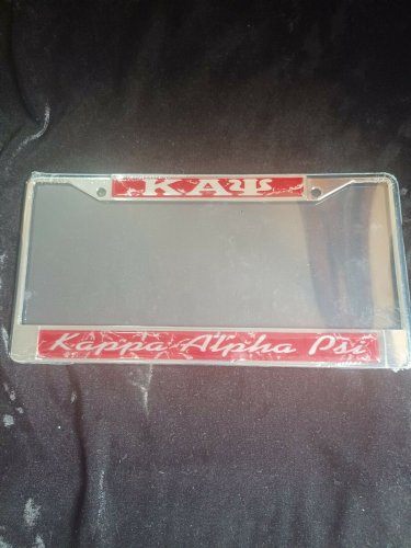 Kappa Alpha Psi Fraternity Metal License Plate Frame Red Frame 1911 YO-NUPE 1911